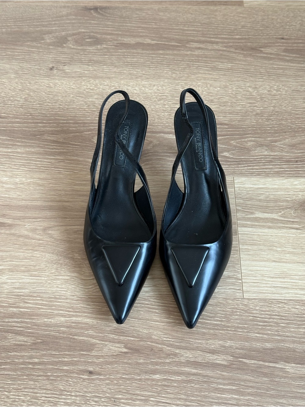 Tony Bianco Bertie Slingback Pump in Black Hi Shine